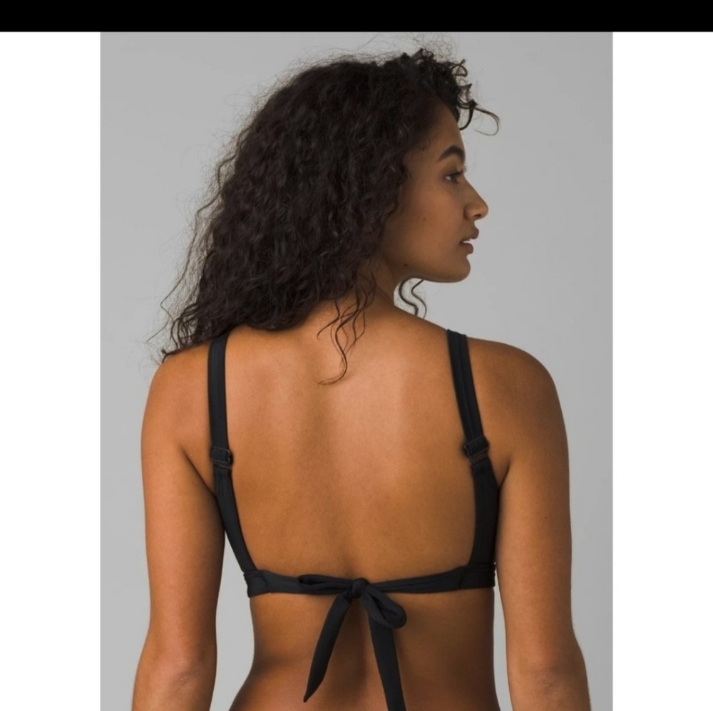 NWT prAna Abella D-Cup Bikini Top Black Solid Women's Size XL 40DD Cup